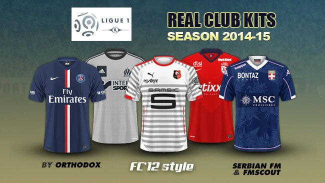 FM 2015 Club Kits - France Ligue 1 kits 2014/15
